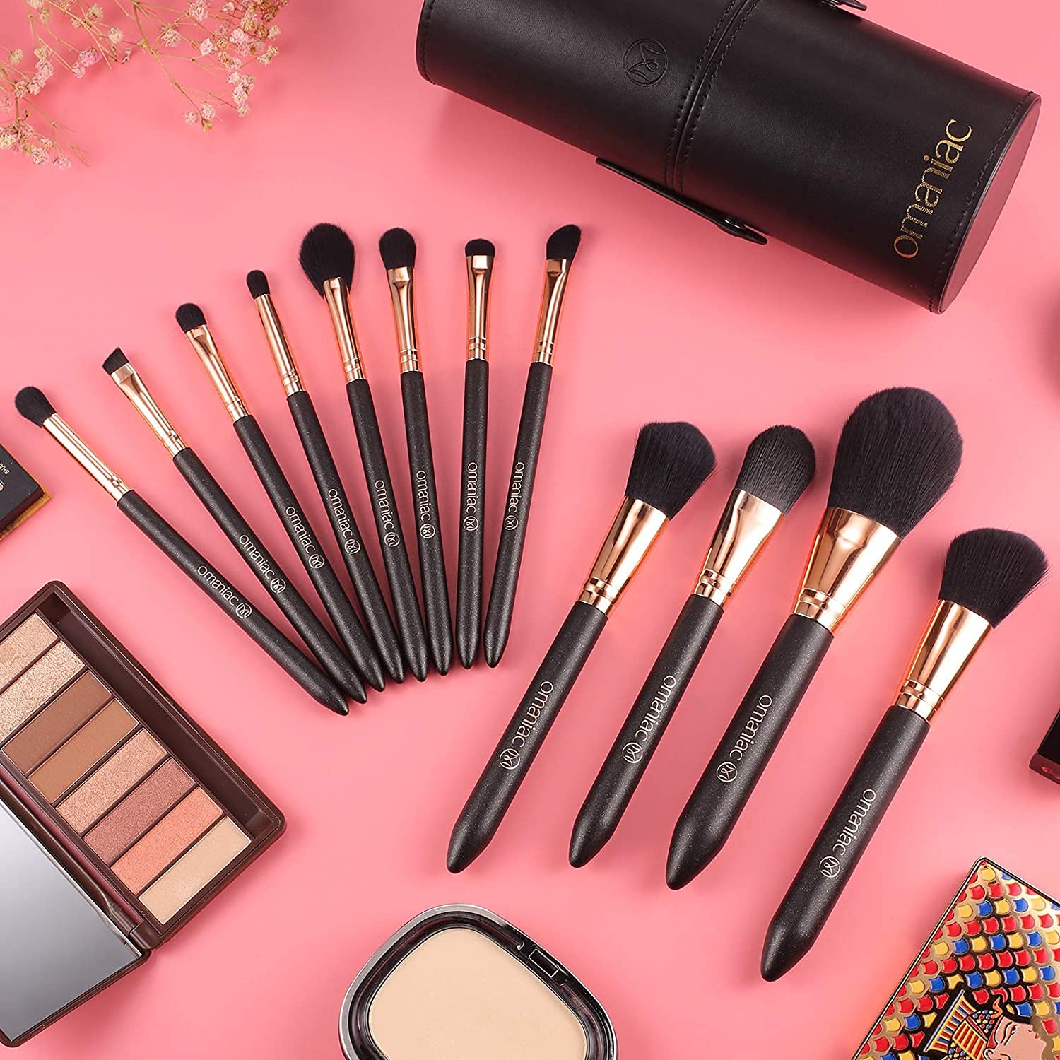 OMANIAC juego de brochas para contorno, sombras, base y cejas.