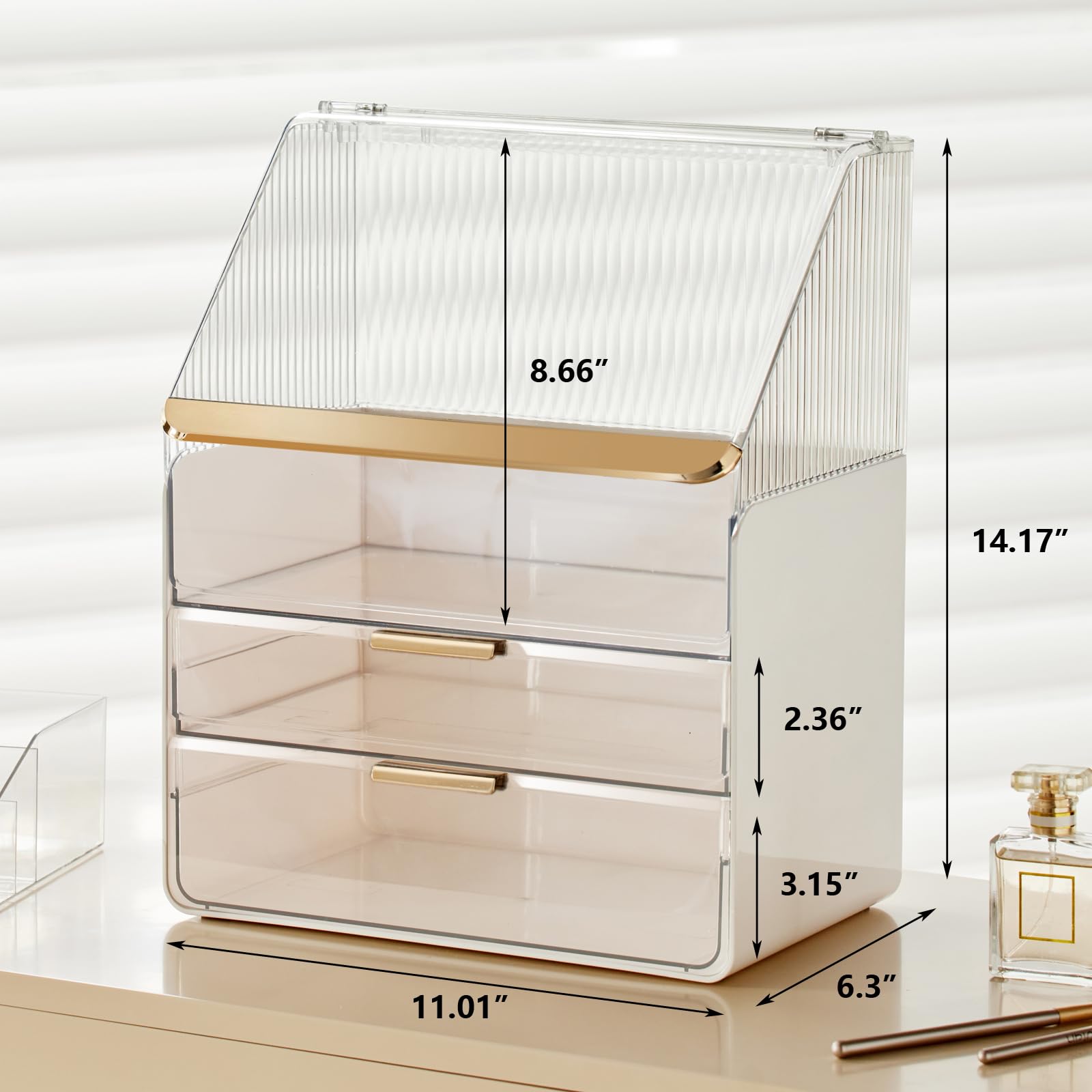 Omeily espacio de almacenamiento para cosméticos y joyería organizado