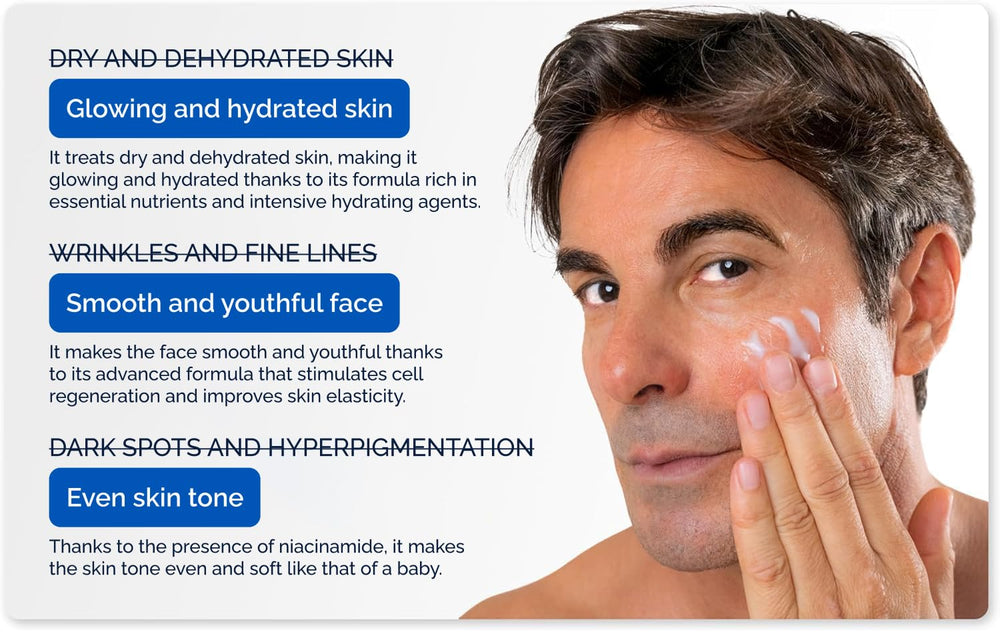 Omnis Uomo Crema Facial, aceite de oliva, suaviza y aporta elasticidad suave.