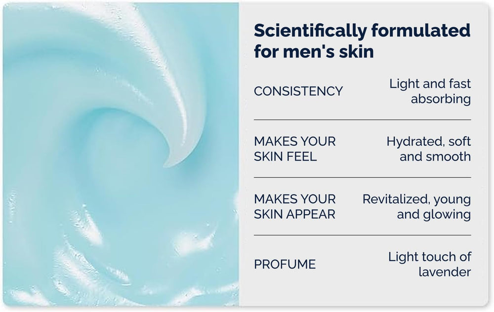 Omnis Uomo Crema Facial, textura ligera, ayuda a iluminar el rostro con brillo natural.