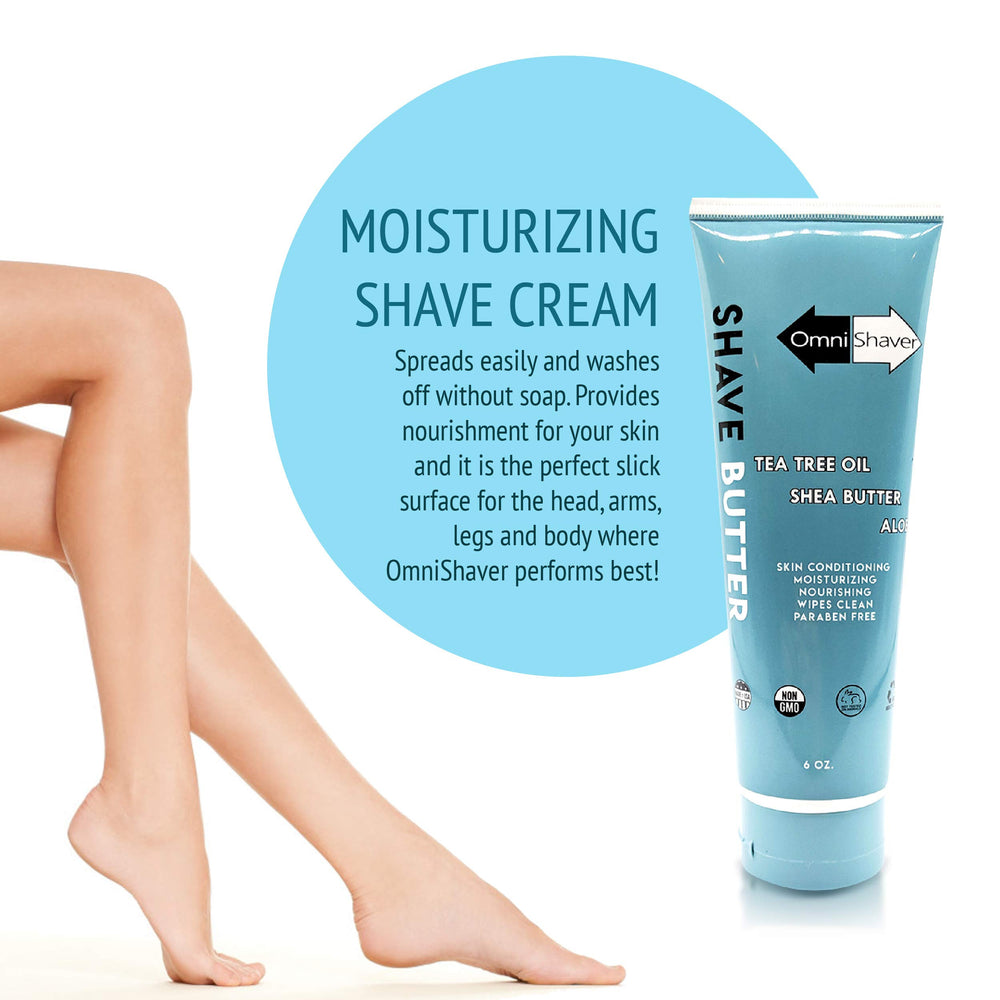 OmniShaver Mantequilla de Afeitar: aplicación suave para piernas, brazos y cuerpo
