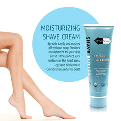OmniShaver Mantequilla de Afeitar: aplicación suave para piernas, brazos y cuerpo