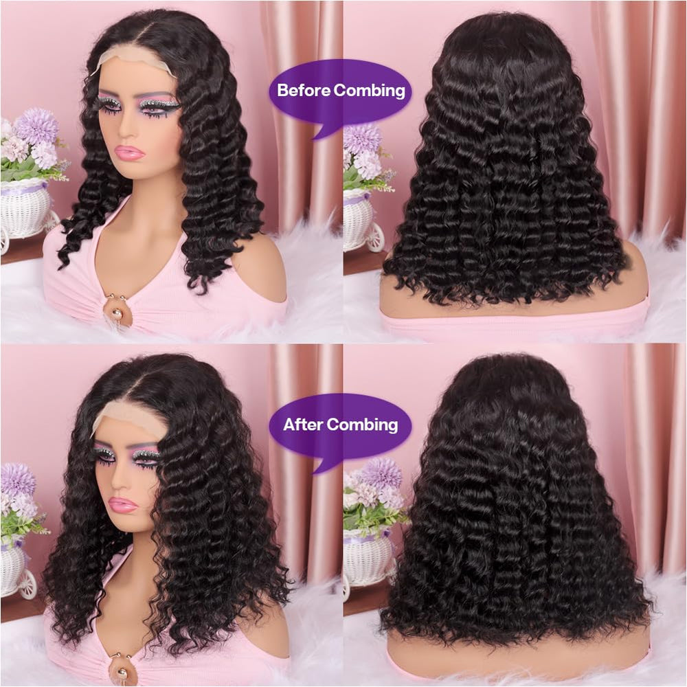 Omswet cabello humano rizo profundo para look versátil.