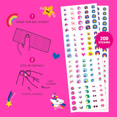 Omy Unicorn Nail Stickers en colores brillantes para un look alegre