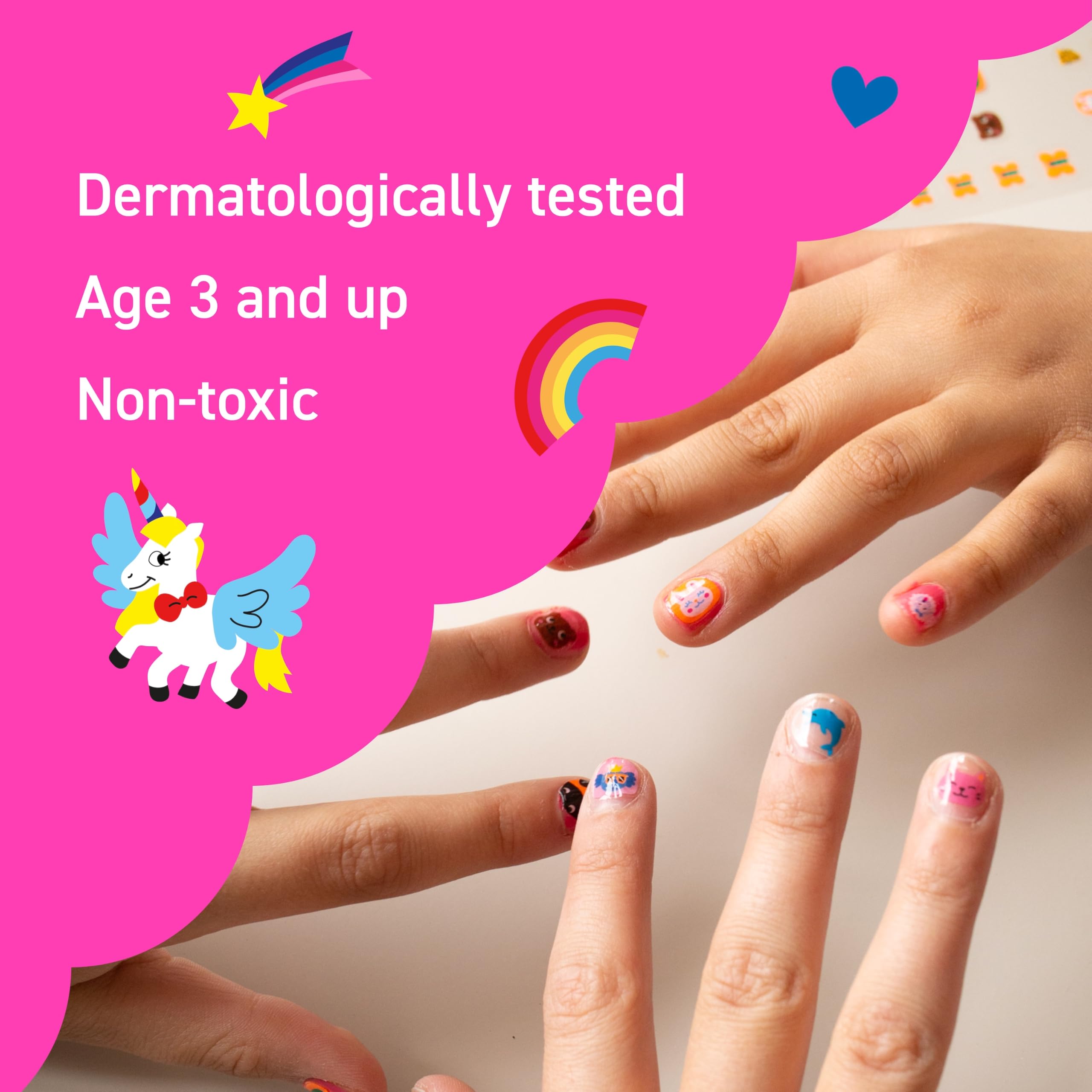 Omy Unicorn Nail Stickers instalación fácil para niñas curiosas
