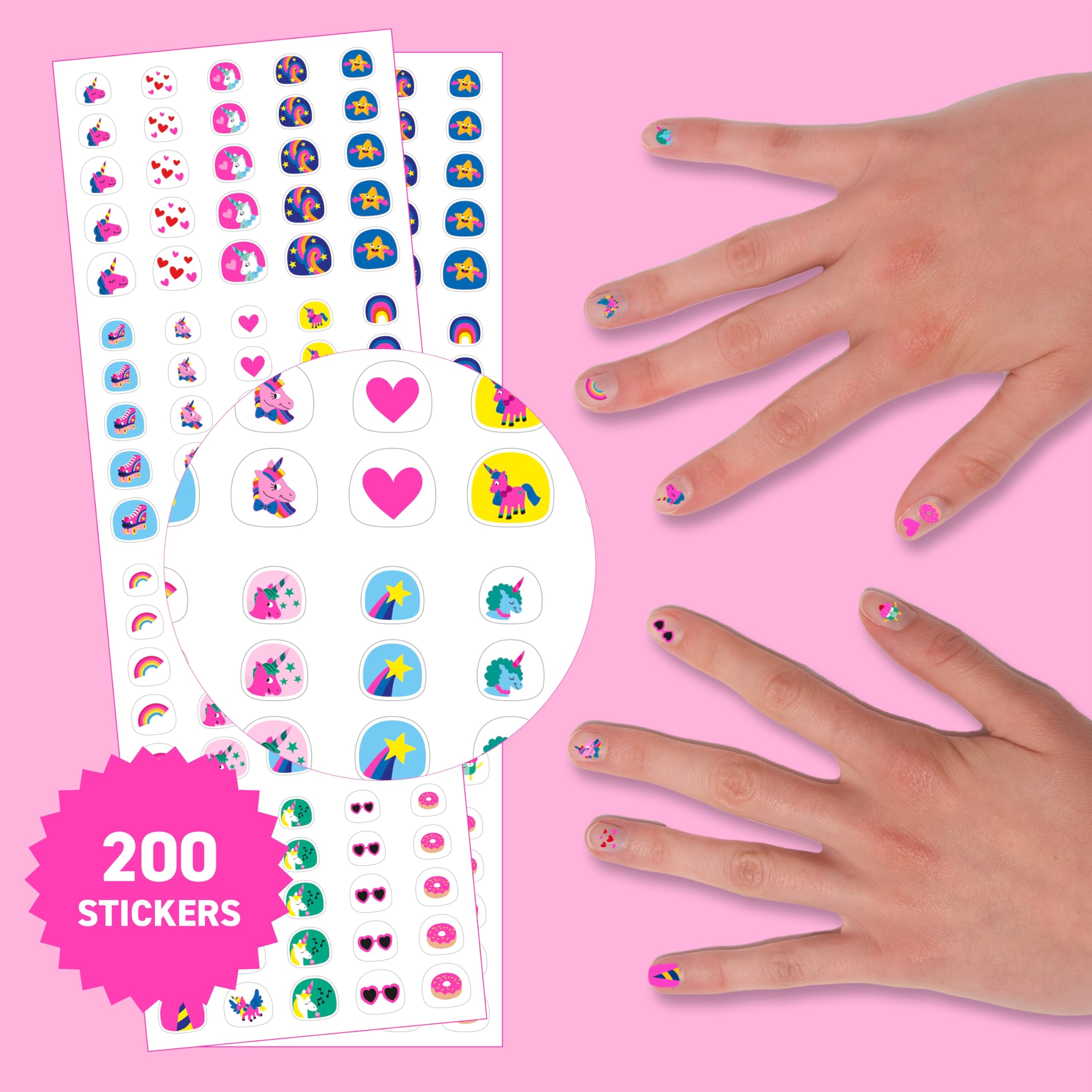 Omy Unicorn Nail Stickers resisten el lavado de manos y mantienen el color
