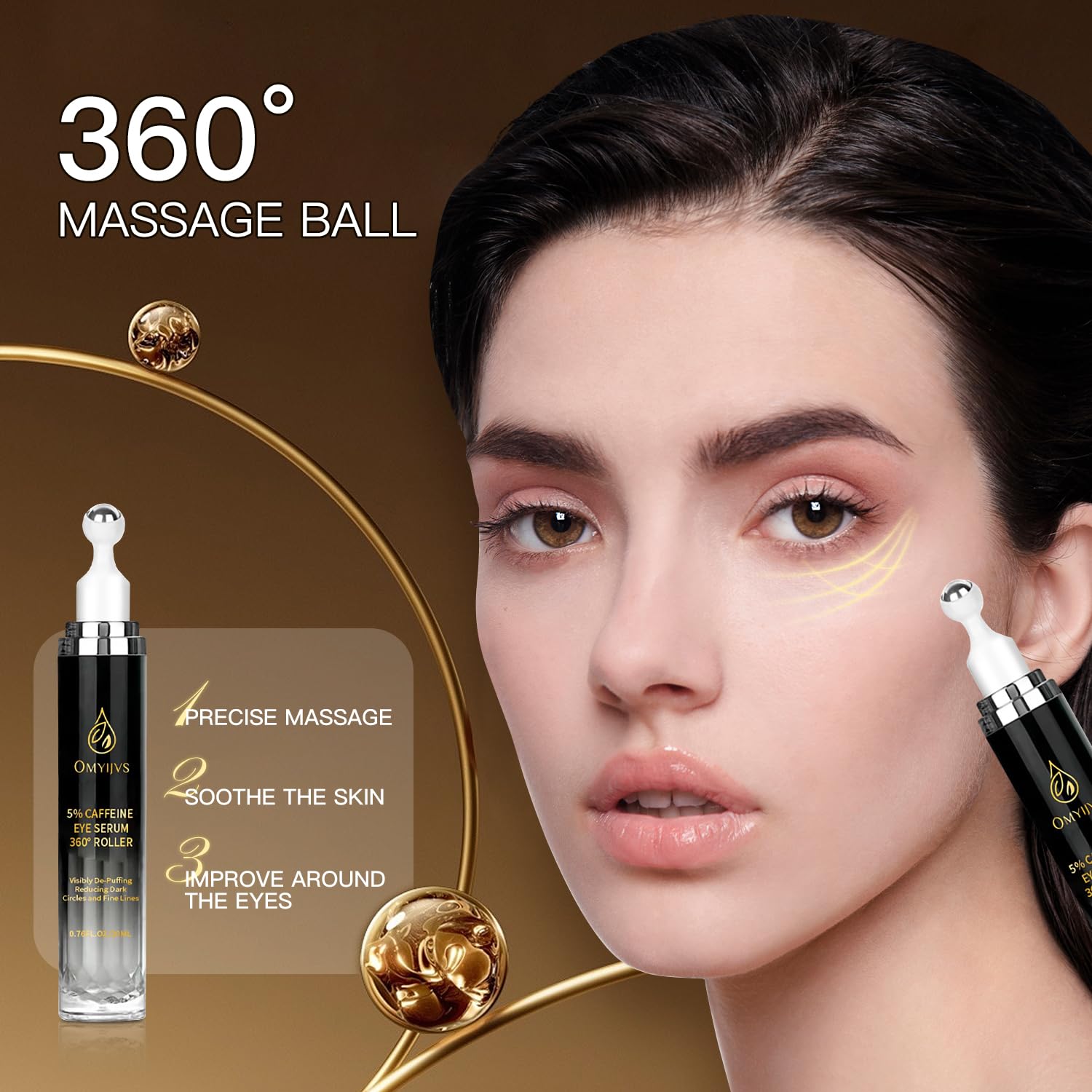 OMYIJVS rodillo 360° para ojos mejora absorción y sensación refrescante.
