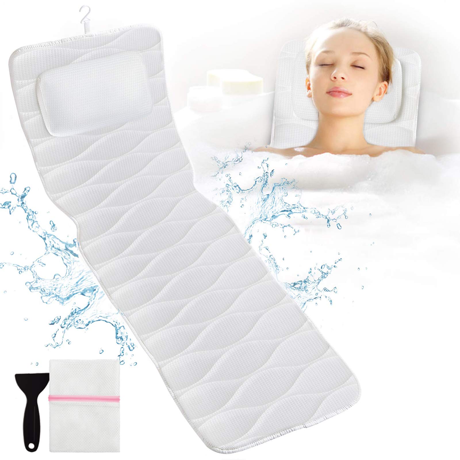 OMYSTYLE almohada de baño con ventosas ofrece base estable para un respaldo seguro.