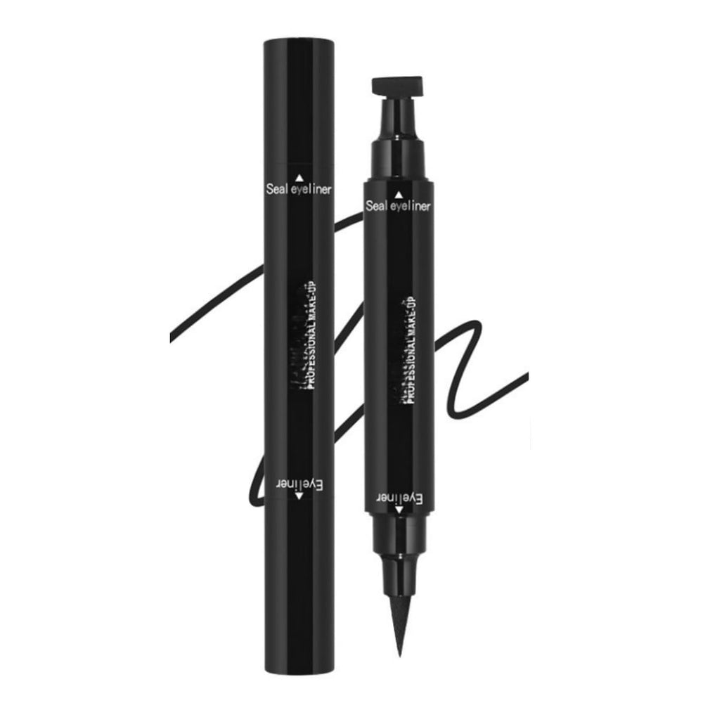 ONarisae delineador doble punta negro con sello para alas simétricas.