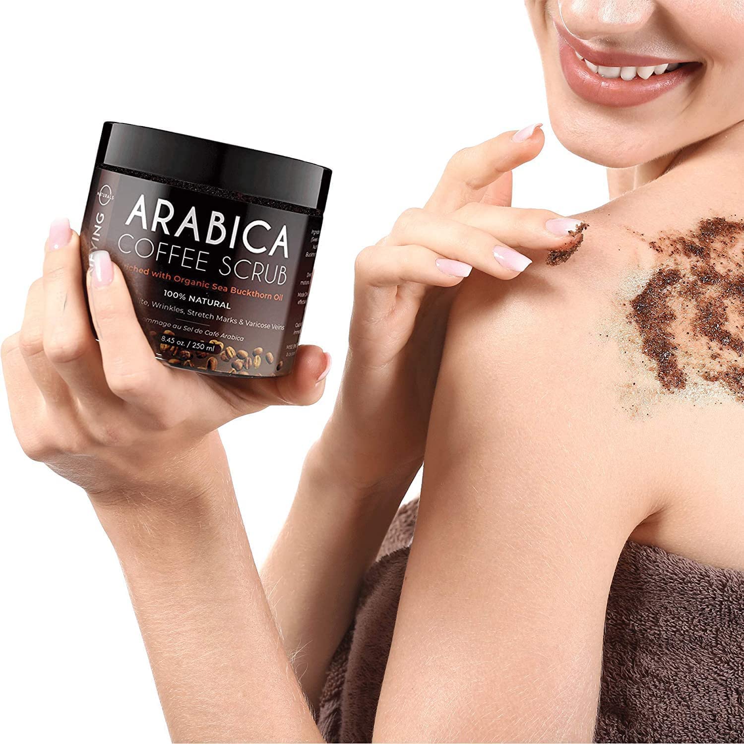 O Naturals textura exfoliante con sal marina para piel renovada.
