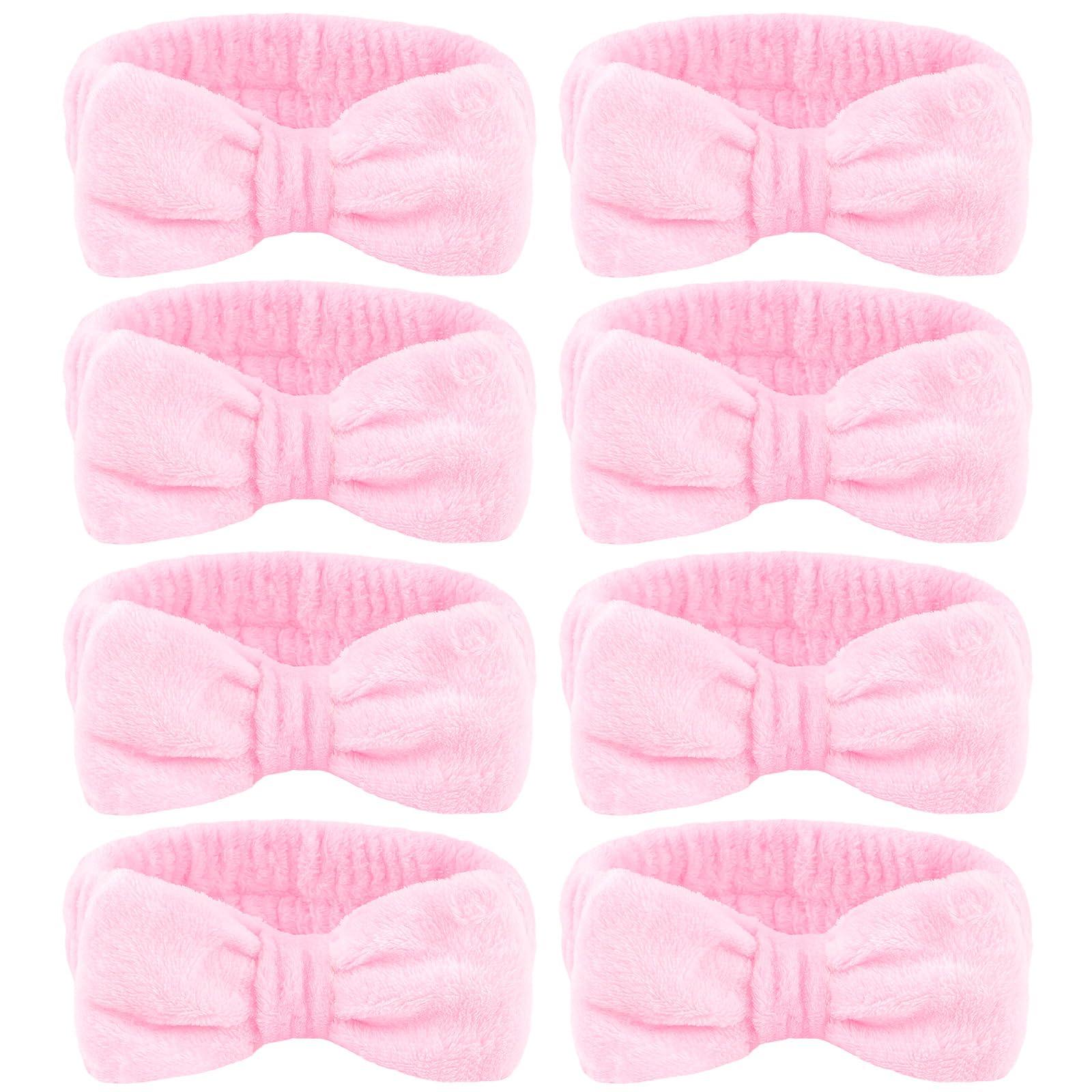 Ondder diademas spa conjunto de 8 piezas rosadas para lavado facial