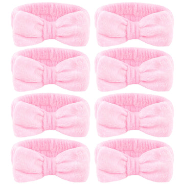 Ondder diademas spa conjunto de 8 piezas rosadas para lavado facial