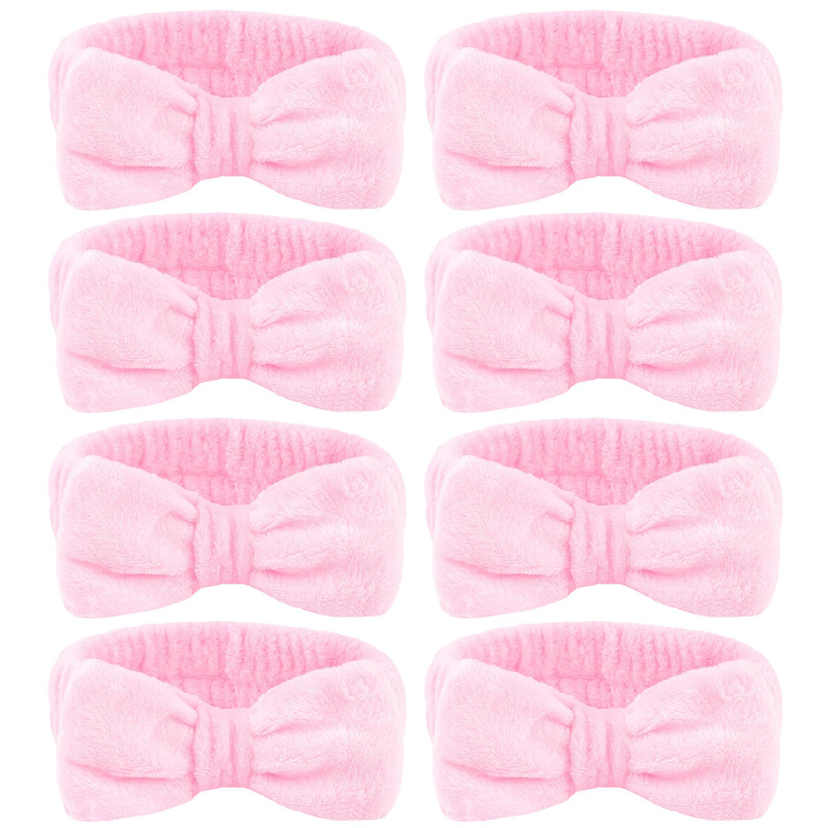 Ondder diademas spa conjunto de 8 piezas rosadas para lavado facial