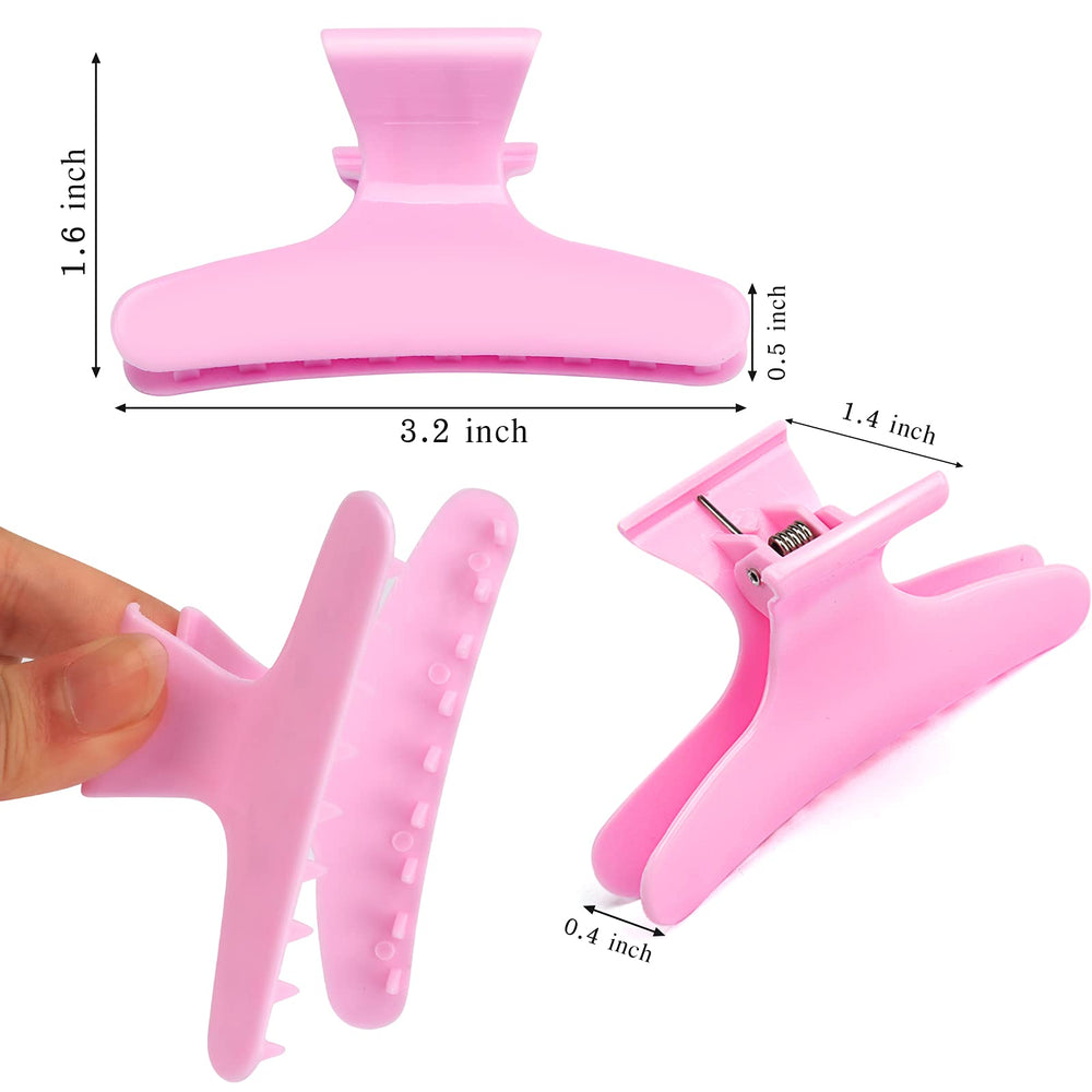 Ondder pinza cabello mariposa rosa, duradera y suave para seccionado cómodo.