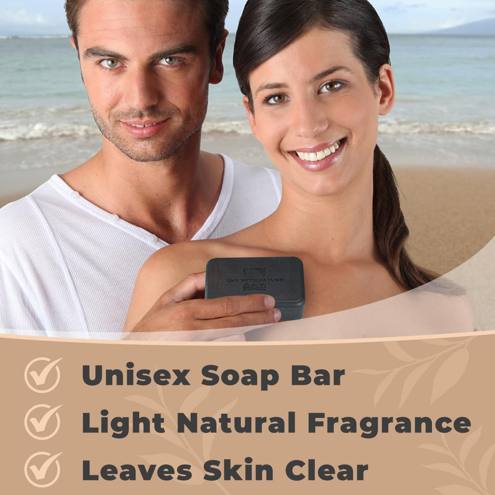 One With Nature Jabón carbón activado: sal del Mar Muerto para exfoliar suave.