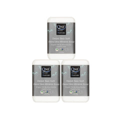 One With Nature Jabon Sal del Mar tres-pack barra: limpieza suave para cara y cuerpo.