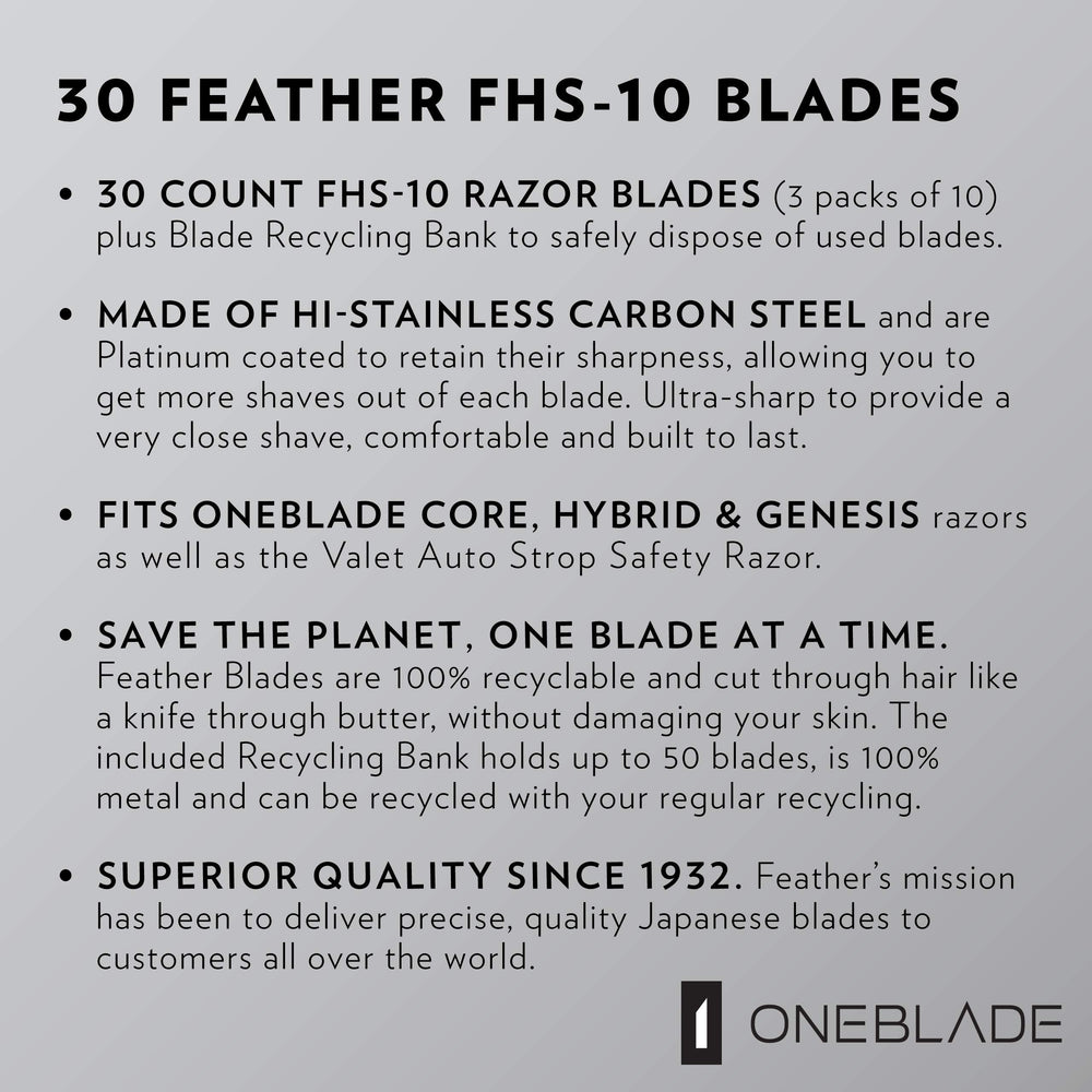 Qualite-premium Feather FHS-10 OneBlade, matériaux haut de gamme.