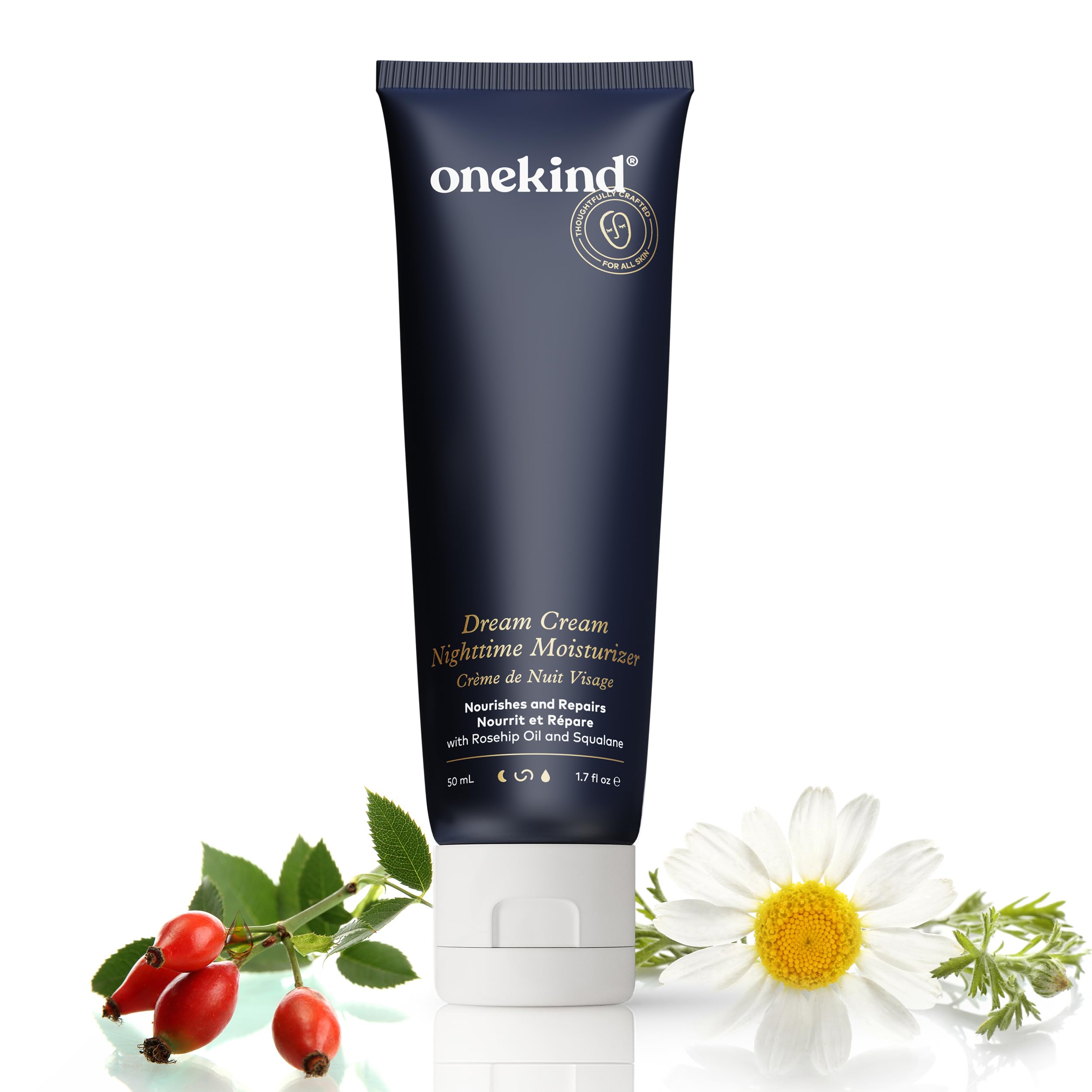 Onekind Dream Cream Noche en bote de 50 ml para hidratación profunda.
