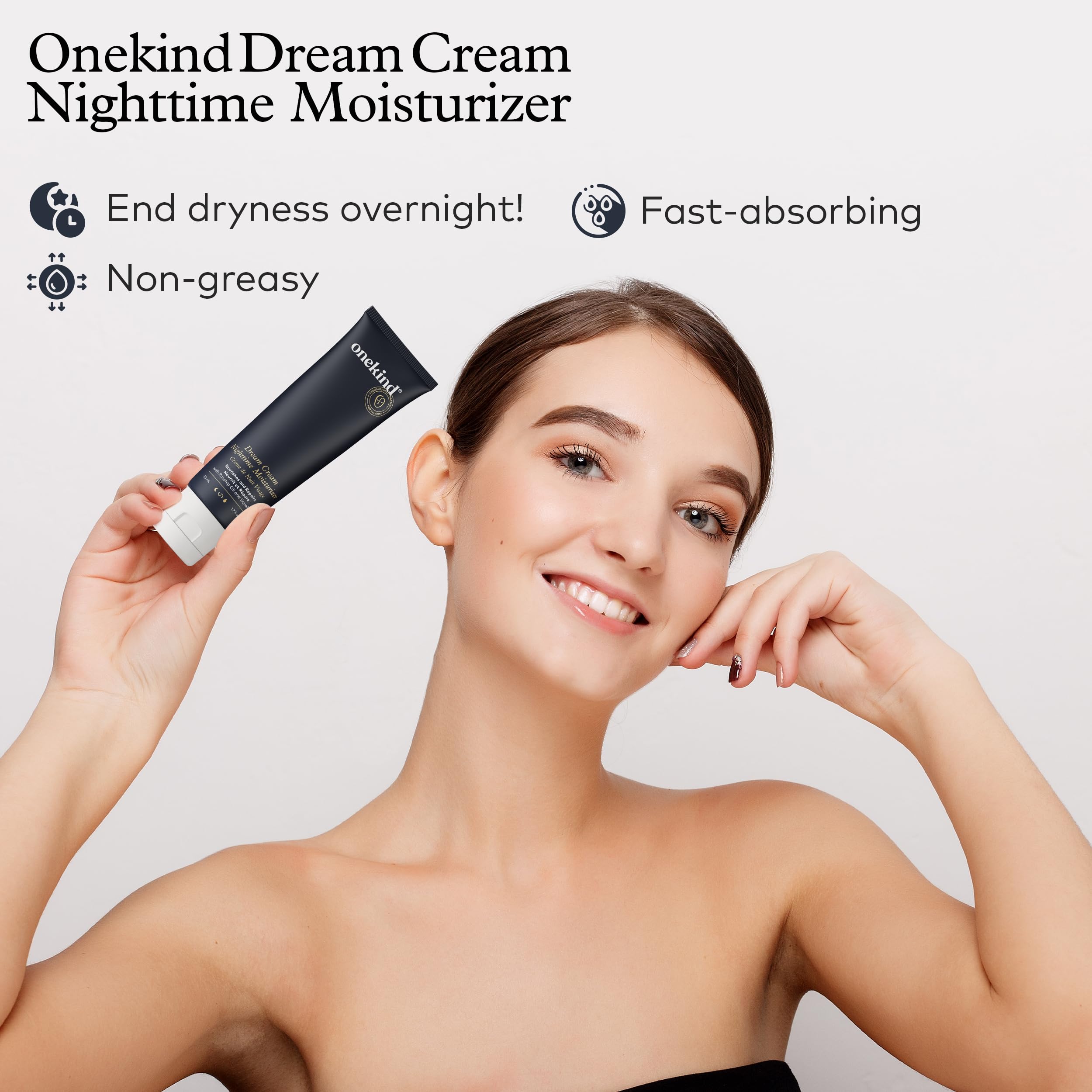 Aceite de rosa mosqueta en Onekind Dream Cream para nutrición suave.