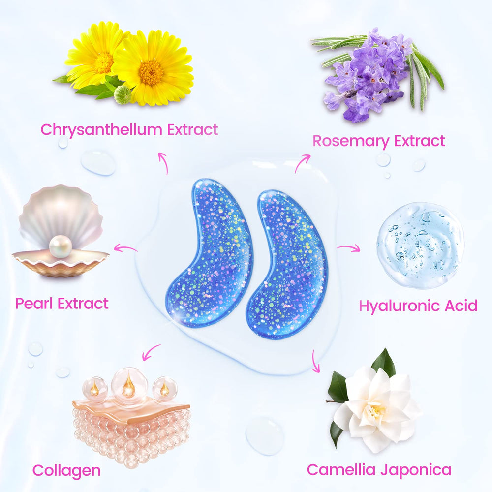 Parches en gel de Onespring con hidratación inmediata para ojos cansados.