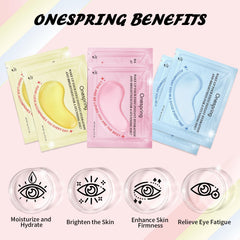 Onspring cooling eye patches target puffiness with hydrating care.
