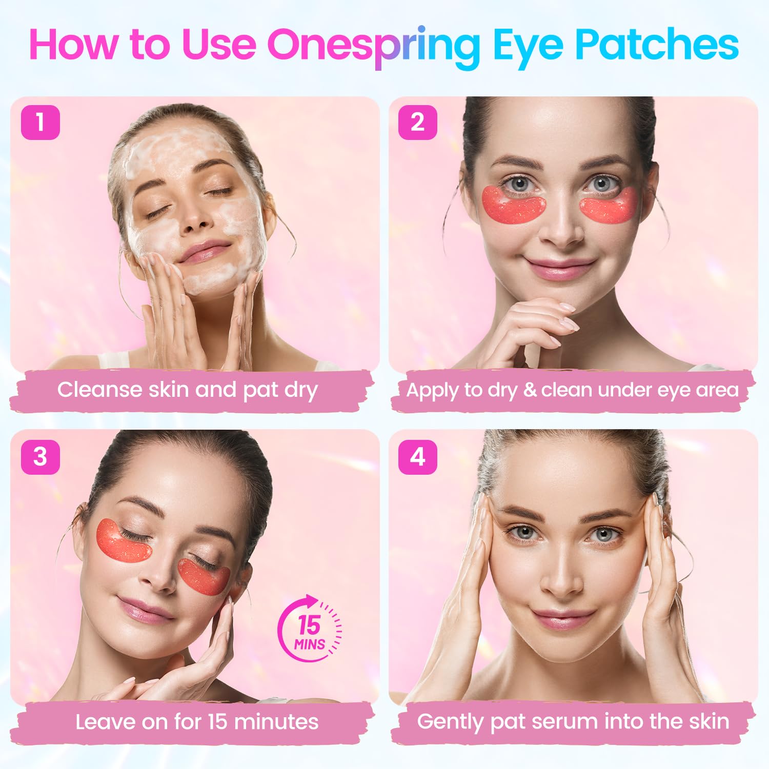 Aplicación rápida de parches Onespring para deshinchar la mirada.