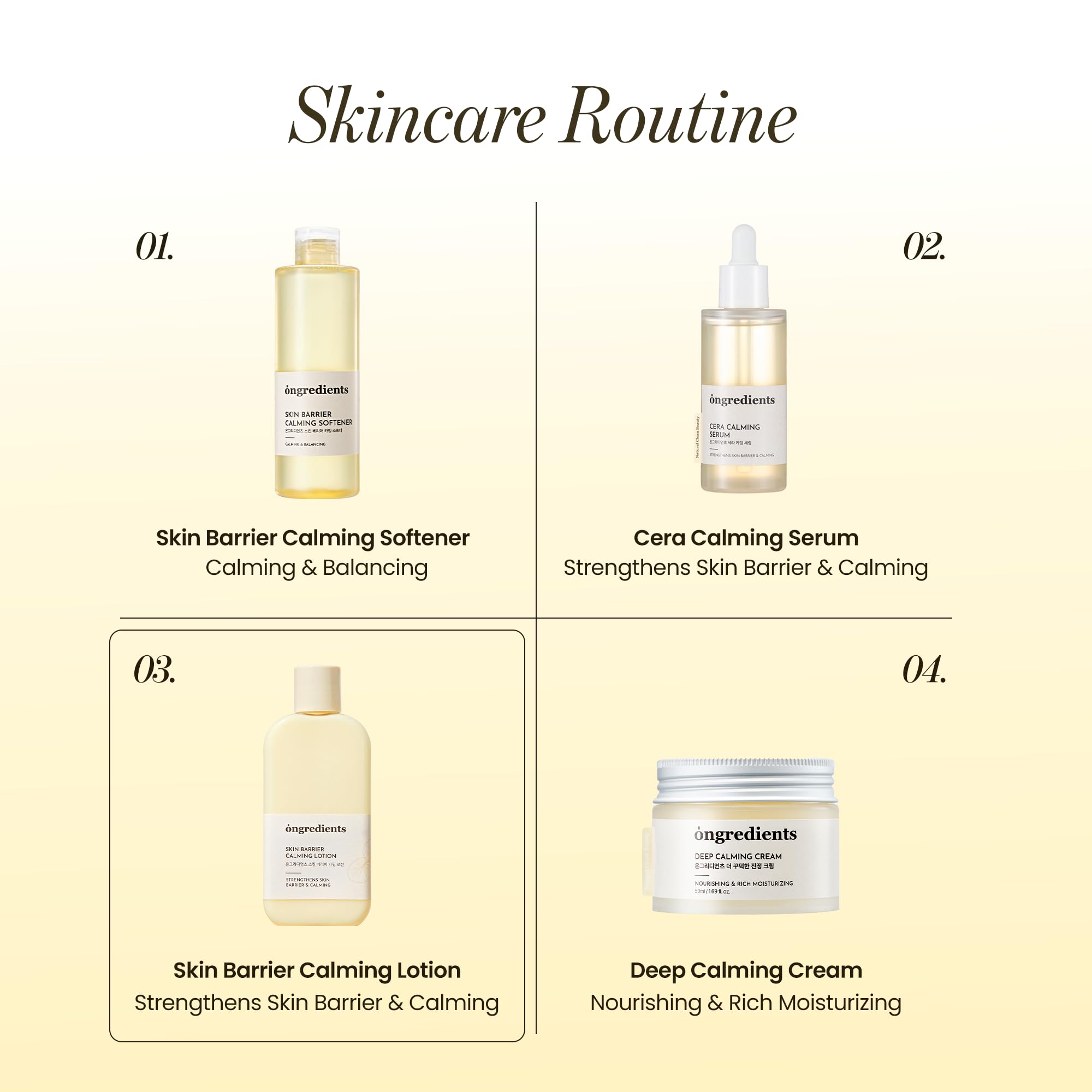 ONGREDIENTS Skin Barrier Calming Lotion vegana y libre de crueldad para piel