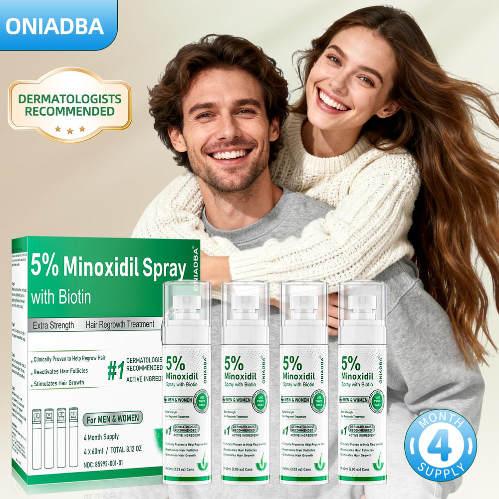 ONIADBA Minoxidil ofrece suministro de cuatro meses para continuidad.