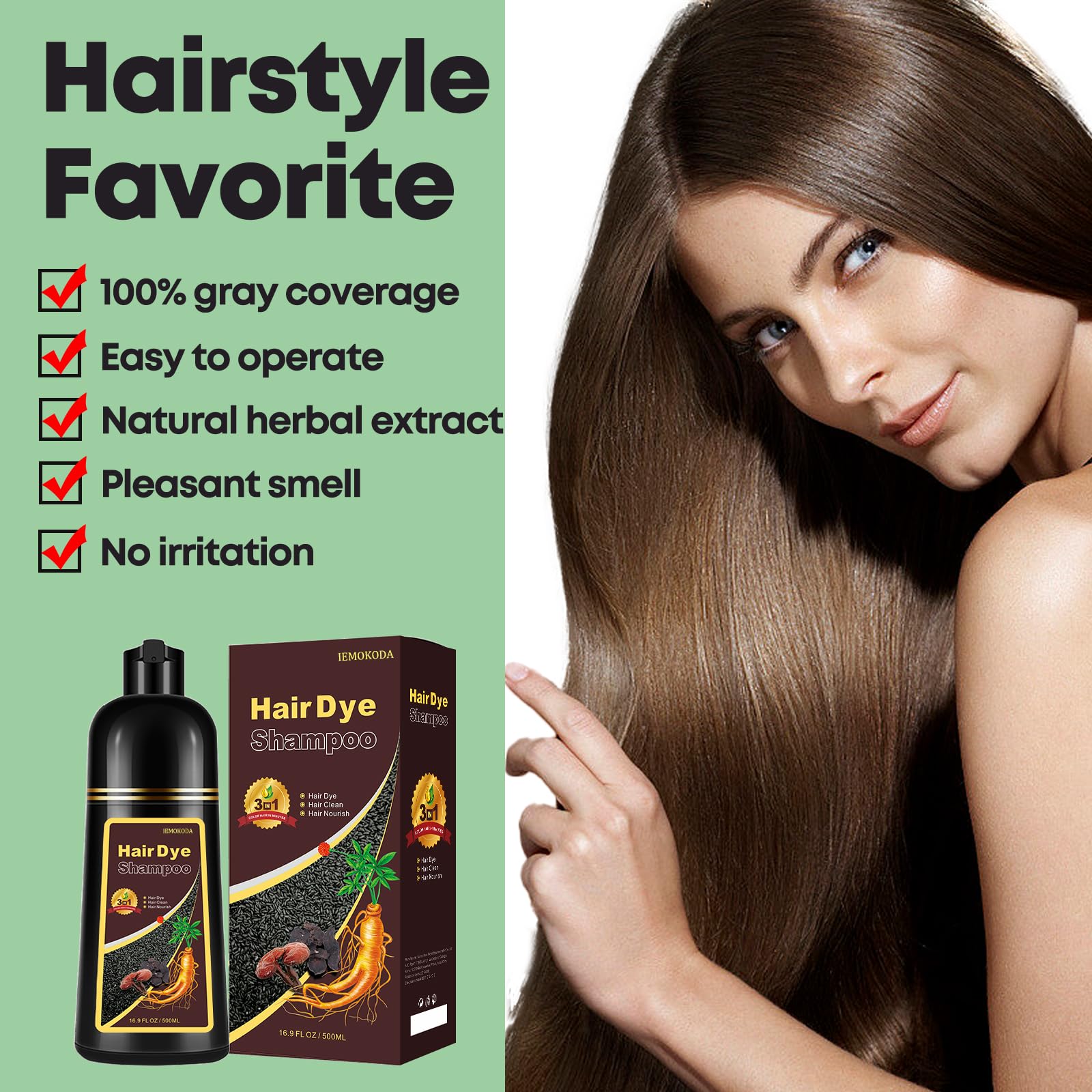 Onilyua shampoo-dye aplicación directa sobre el cabello para color uniforme
