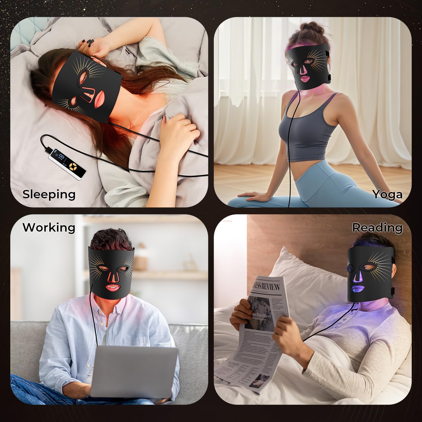 ONLUKY mascarilla LED silicona paquete completo, incluye todo lo necesario.