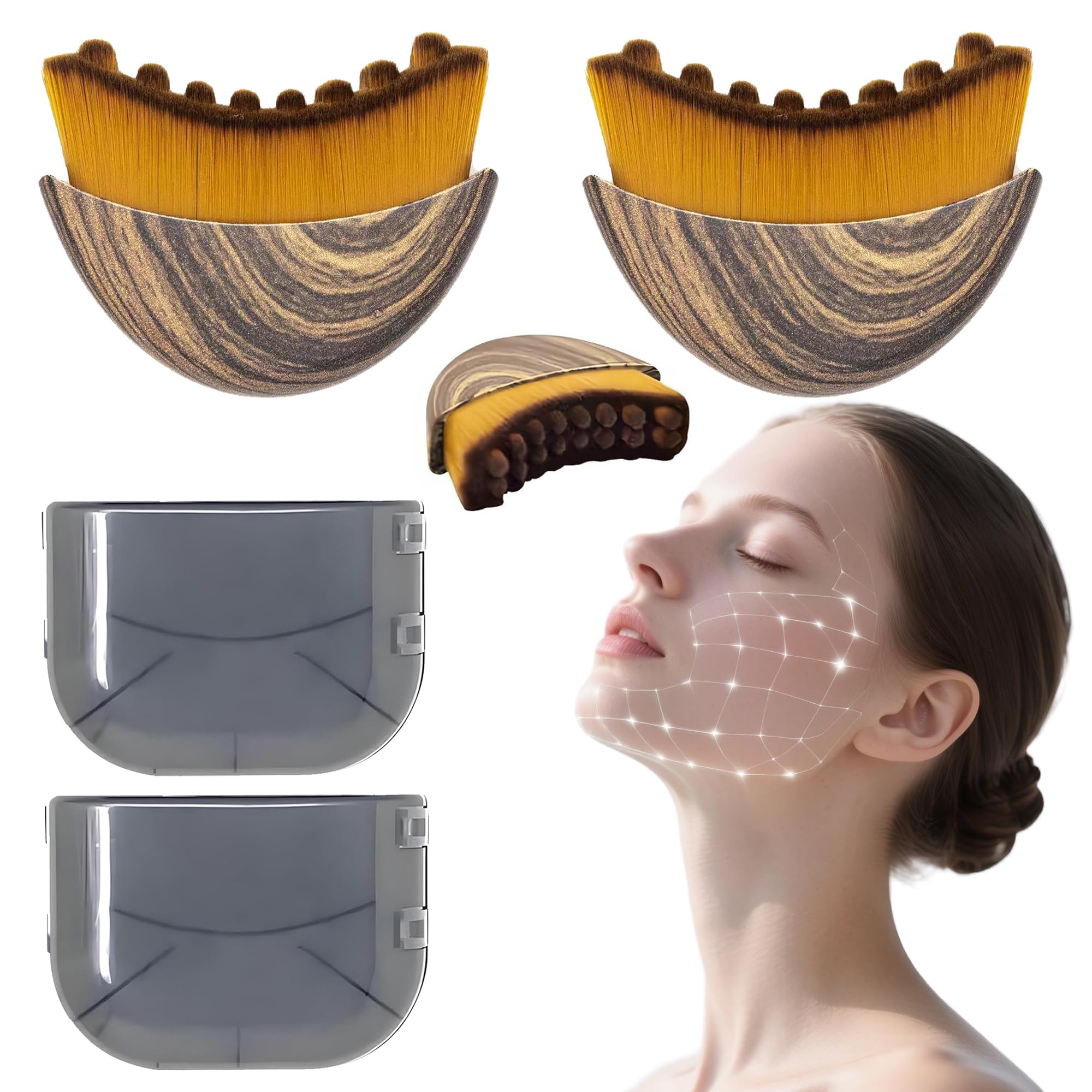 Cepillo linfático Only Romee con contorno curvo para mandíbula, promueve definición suave.