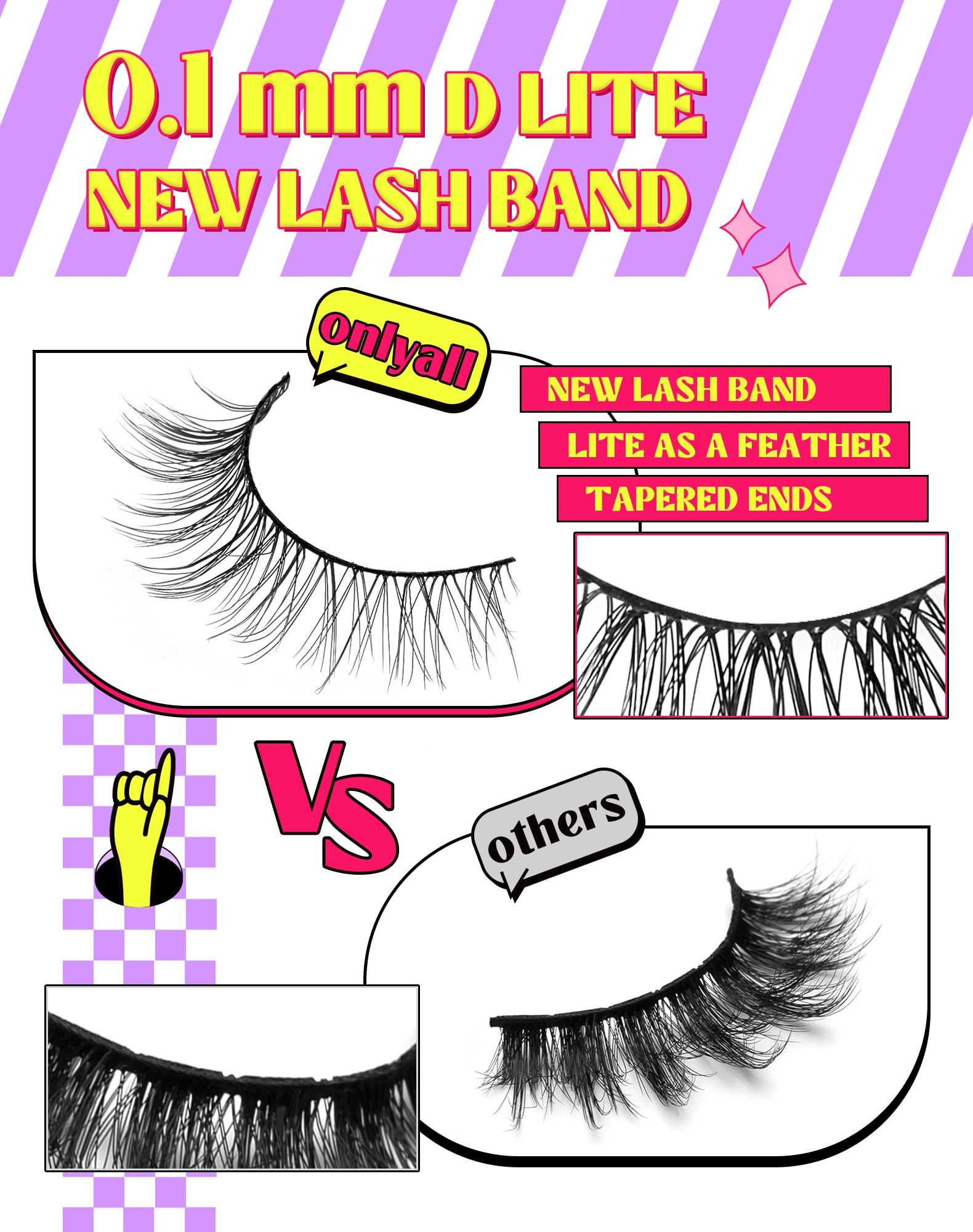 Onlyall banda fina 10mm para todo tipo de ojos