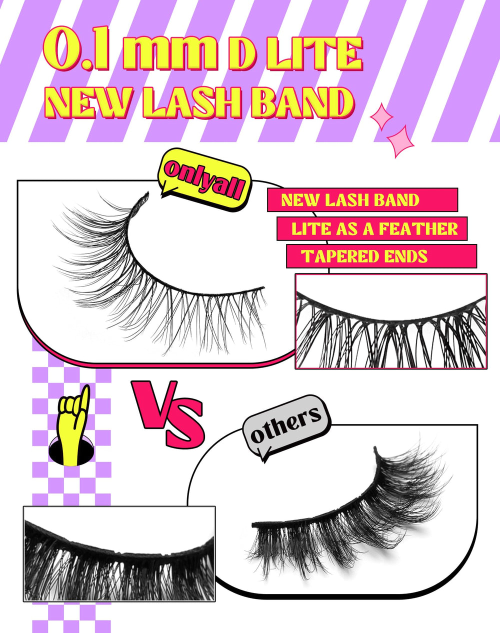 Onlyall banda fina 10mm para todo tipo de ojos