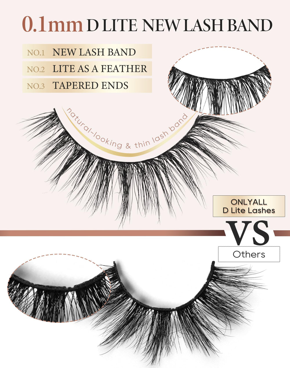Onlyall Pestañas Naturales Wispy — aplicación fácil para principiantes.