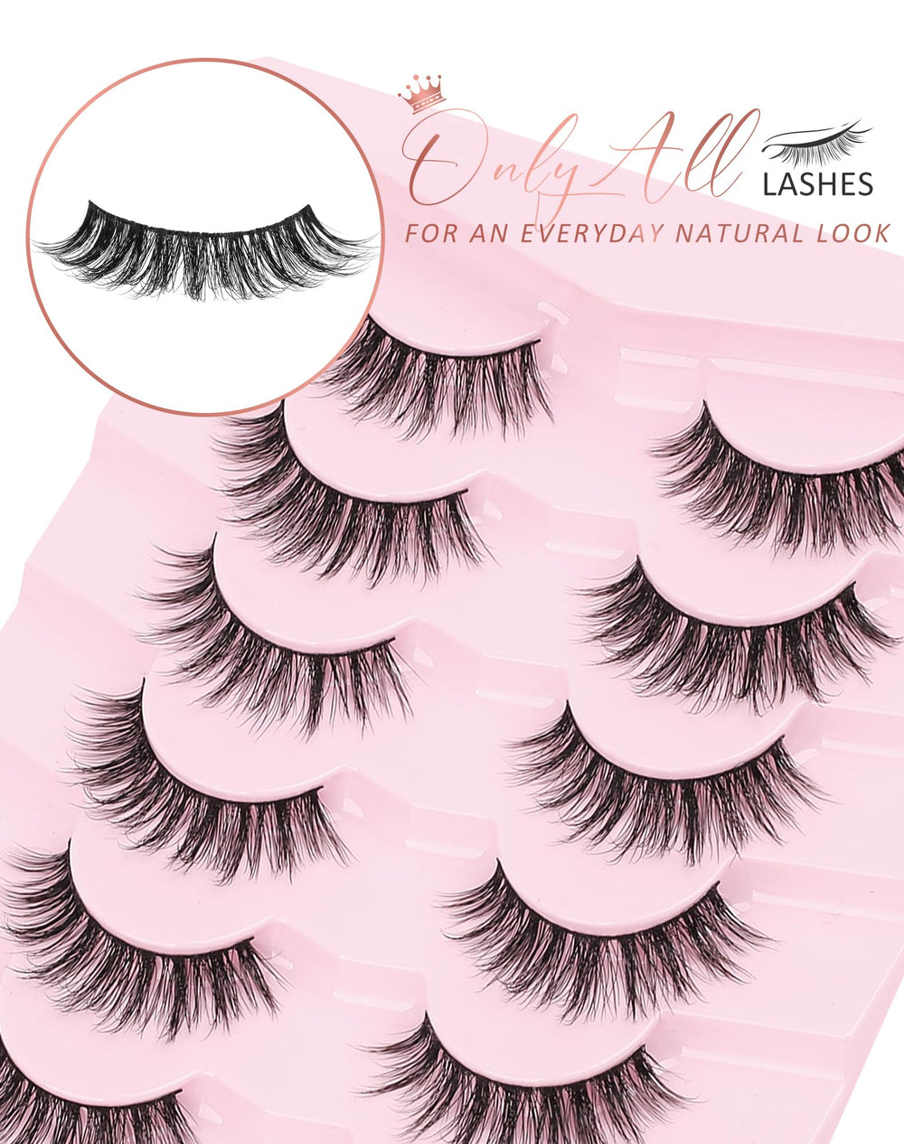 Onlyall Pestañas Naturales Wispy — perfectas para fotos y eventos especiales.
