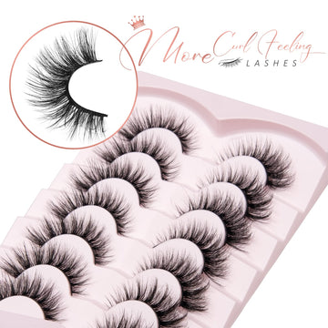 Onlyall pestañas visón sintético con forma redonda para un look suave y natural.