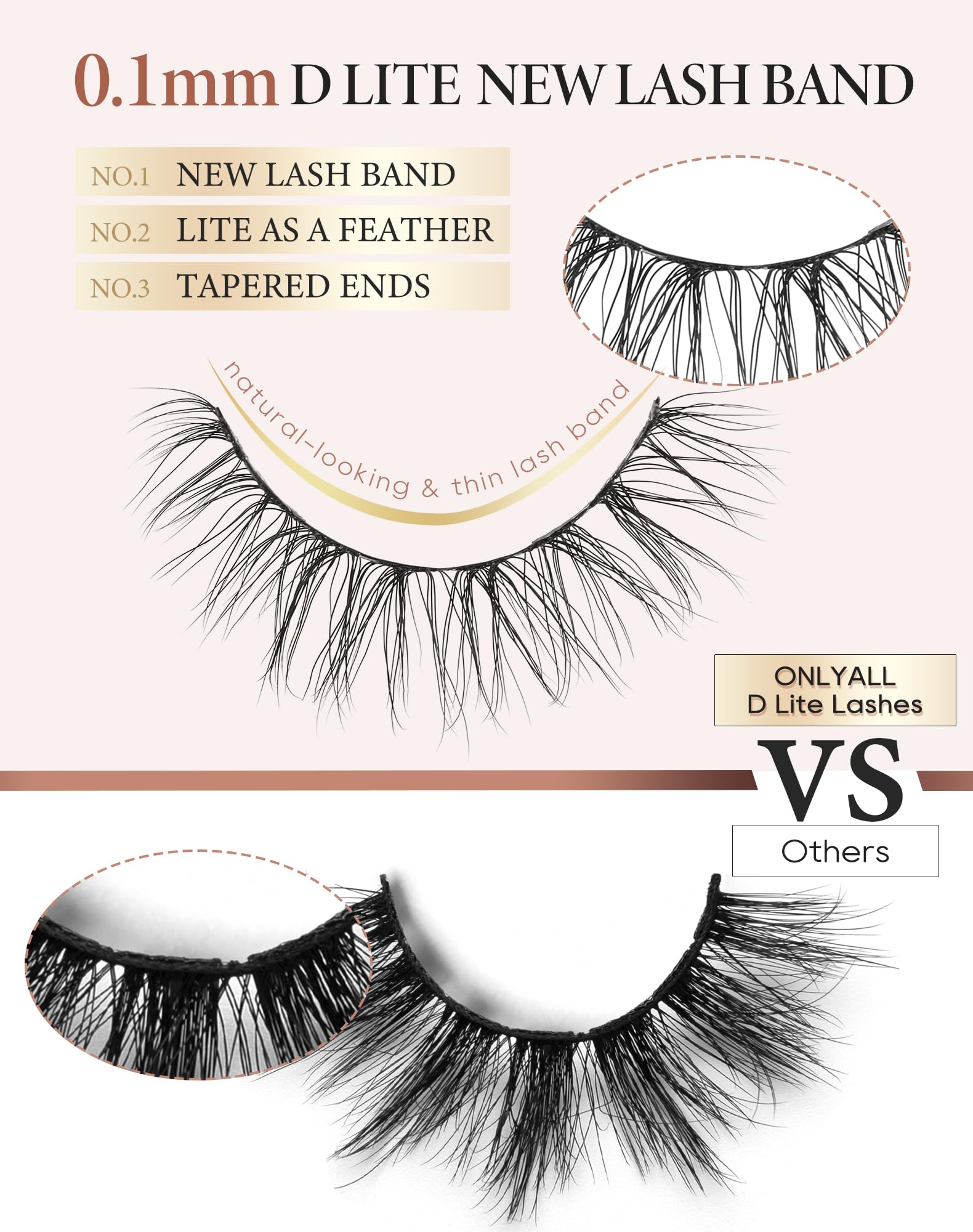 Onlyall Wispy Lashes aplicación fácil para un look profesional en minutos.