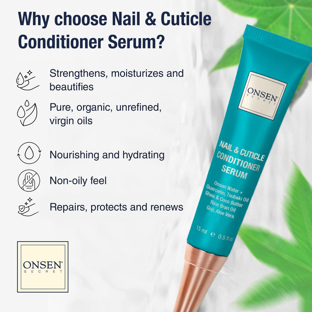 Onsen Secret aceite cutículas 10ml, absorción rápida y efecto suave.