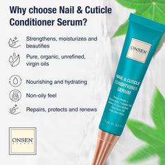 Onsen Secret aceite cutículas 10ml, absorción rápida y efecto suave.