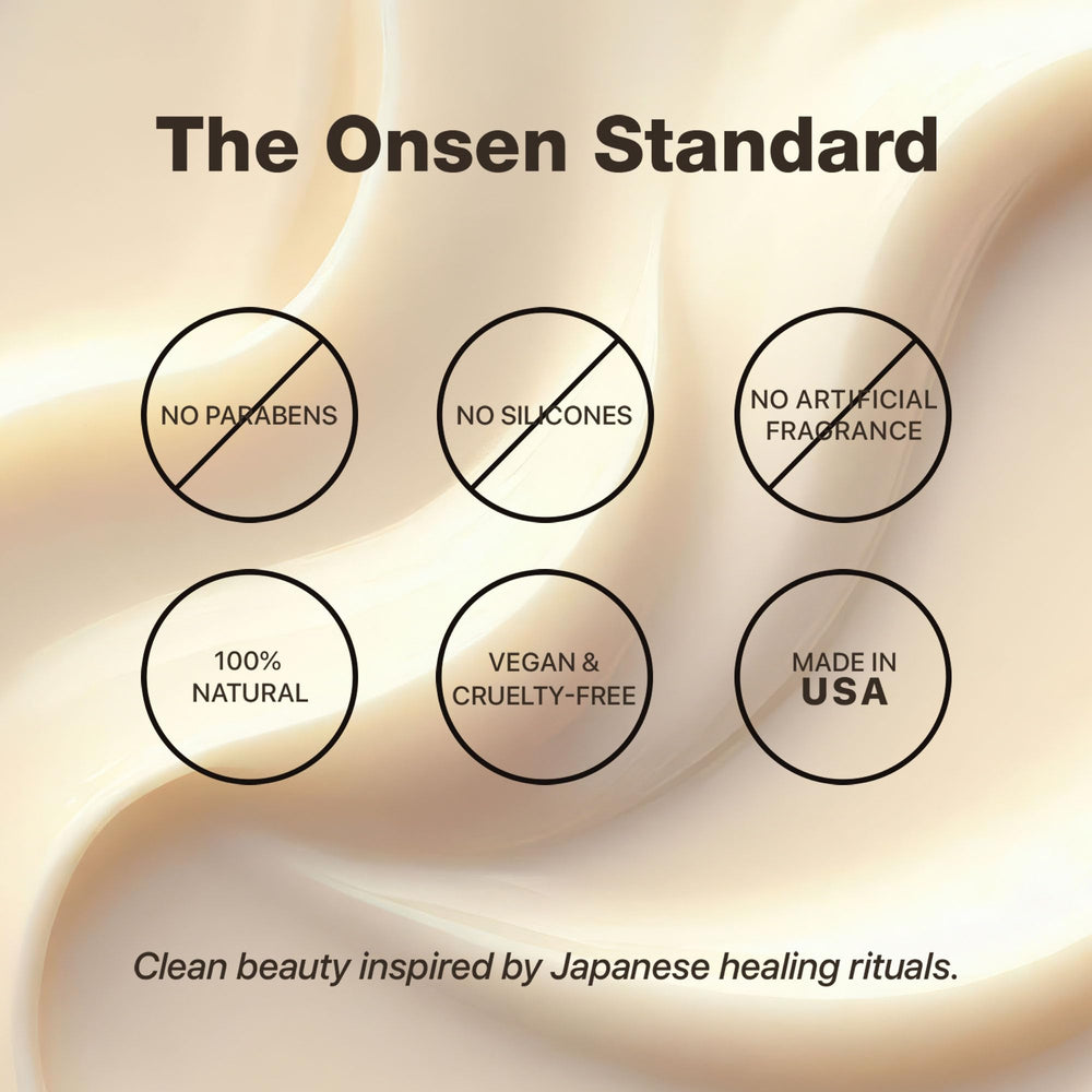 Onsen Secret textura ligera de absorción rápida, no deja grasa.