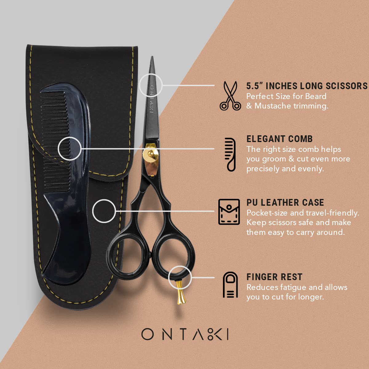 Ontaki diseño ergonómico con tornillo de tensión ajustable para uso cómodo prolongado