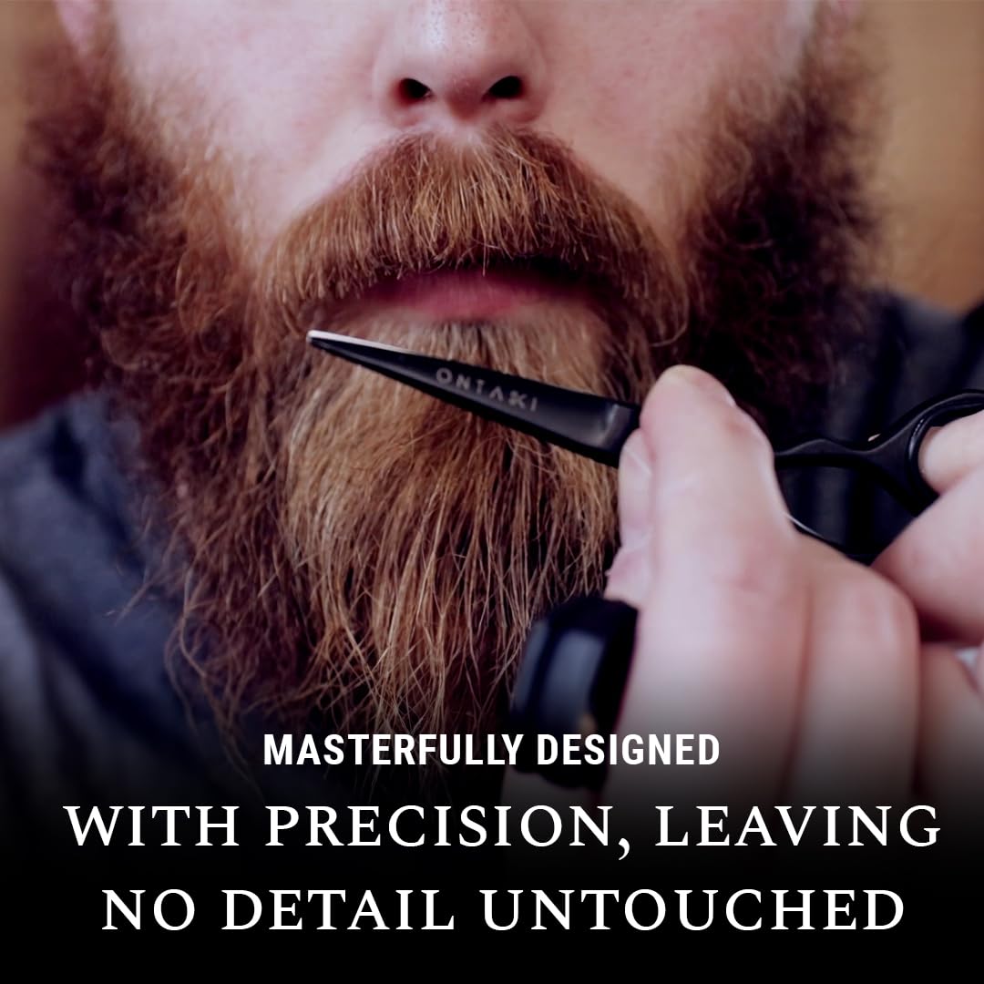 Ontaki regalo perfecto para kit de grooming masculino; tijeras profesionales para barba y bigote