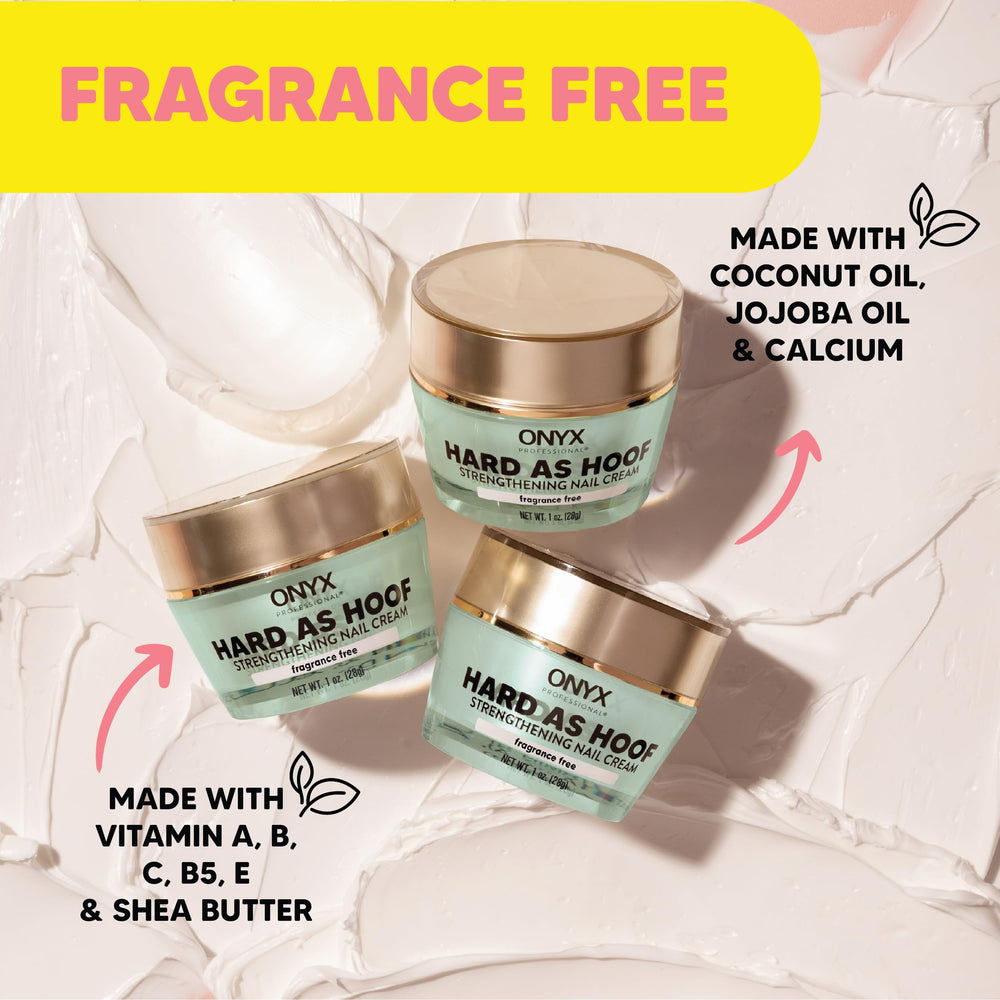 Onyx Professional aplicación suave en cutículas con crema fortalecedora.