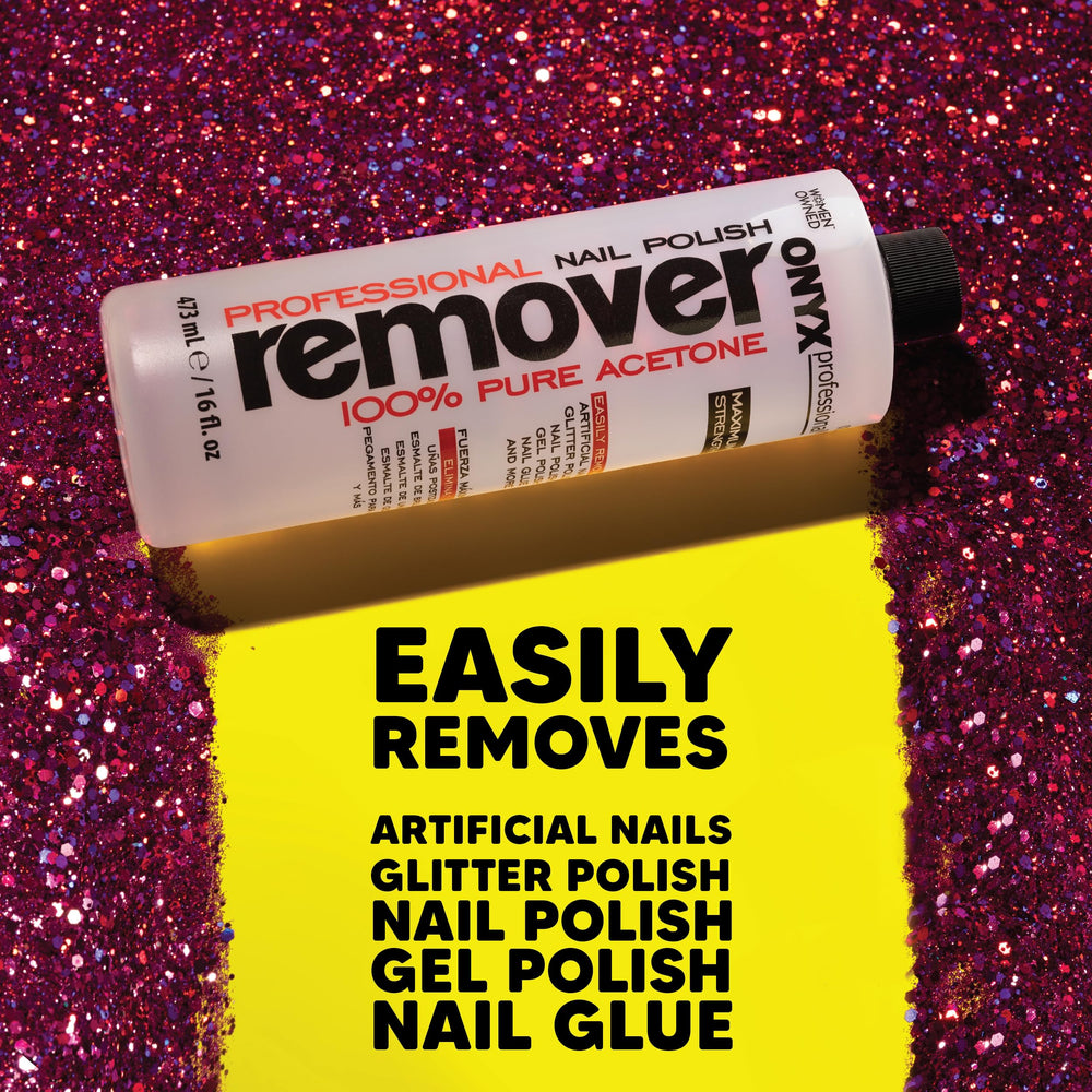 Onyx Professional removedor de esmalte para uñas artificiales y gel con acetona pura