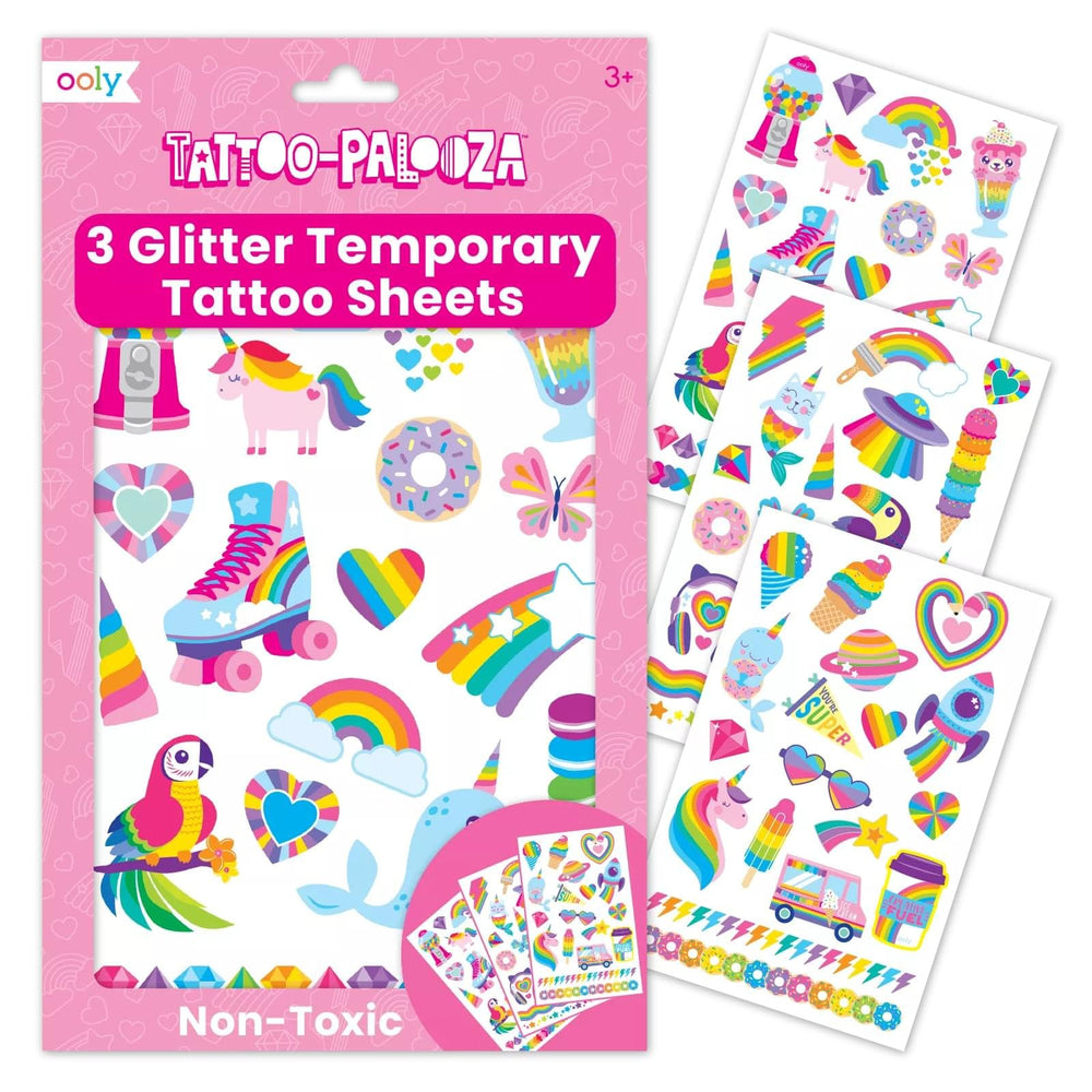 Tatuajes temporales Ooly arcoiris para fiestas seguras y divertidas