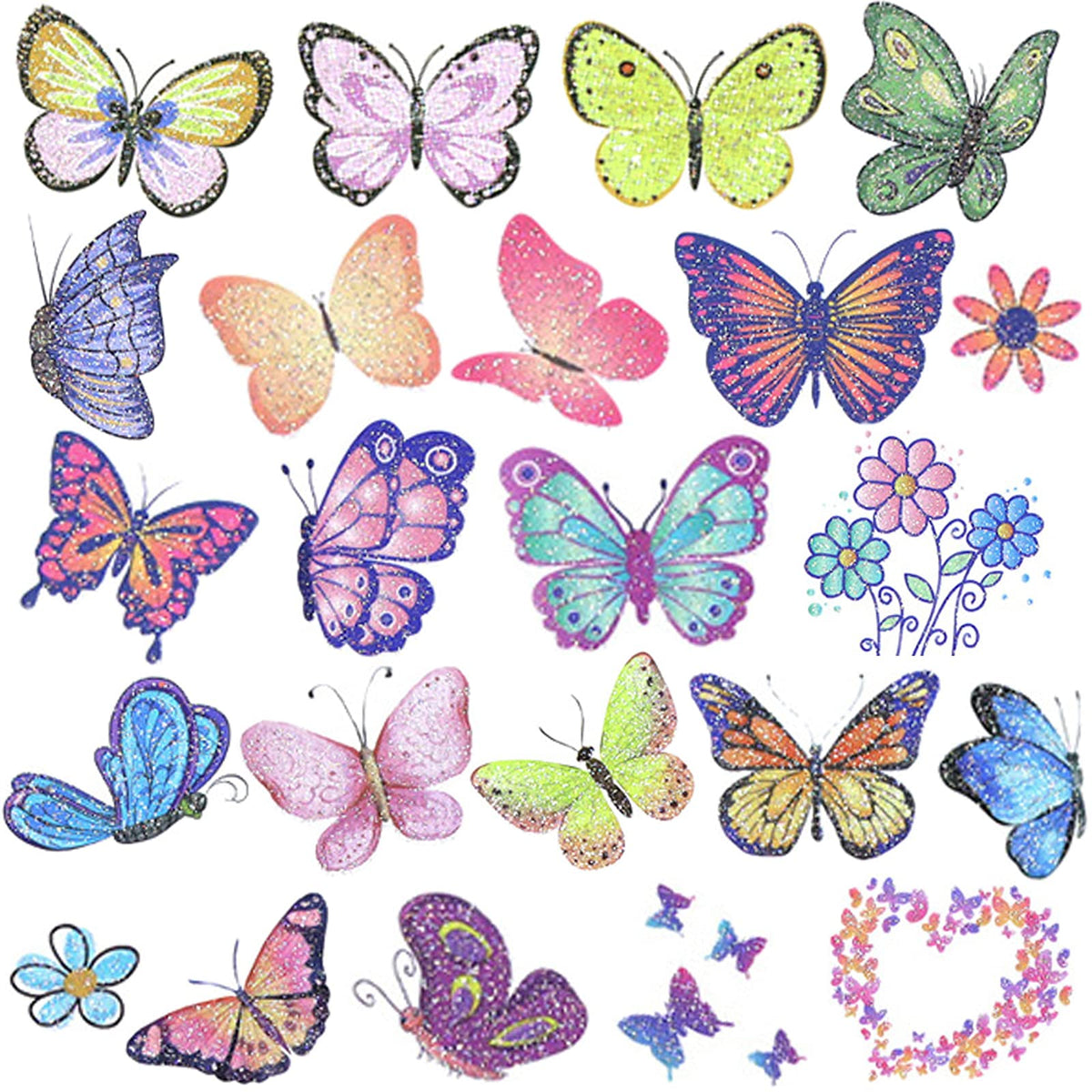 Ooopsiun tatuajes de mariposa brillantes para fiestas, fáciles de aplicar y quitar.