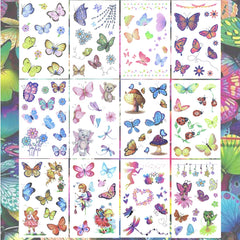 Ooopsiun tatuajes de mariposa brillantes para regalo y decoración de fiesta.