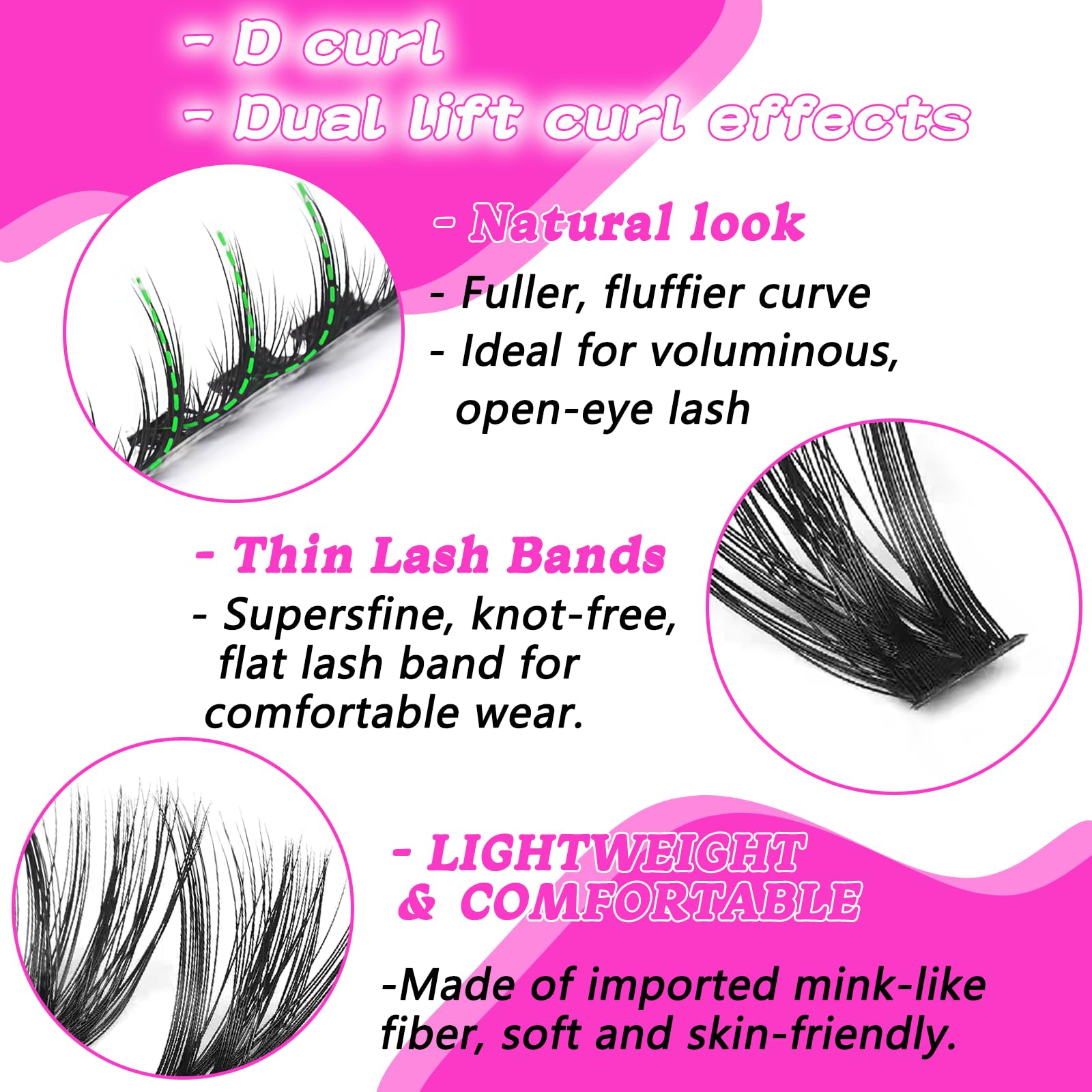 Aplicación fácil para principiantes con Manga Lash Clusters de OOPPOO