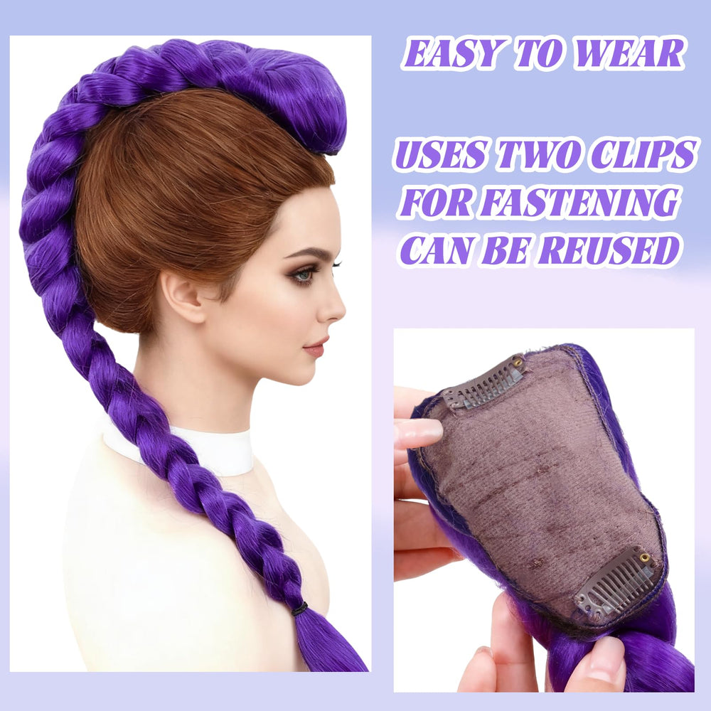 OOPPOO extensiones cola morada 24 pulgadas para apariencia prolongada y natural