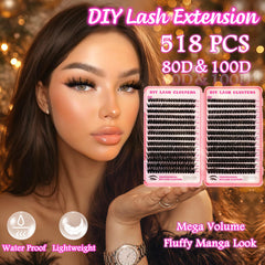 Fibras premium de OOPPOO Manga Lash Clusters, textura suave que imita pestañas naturales